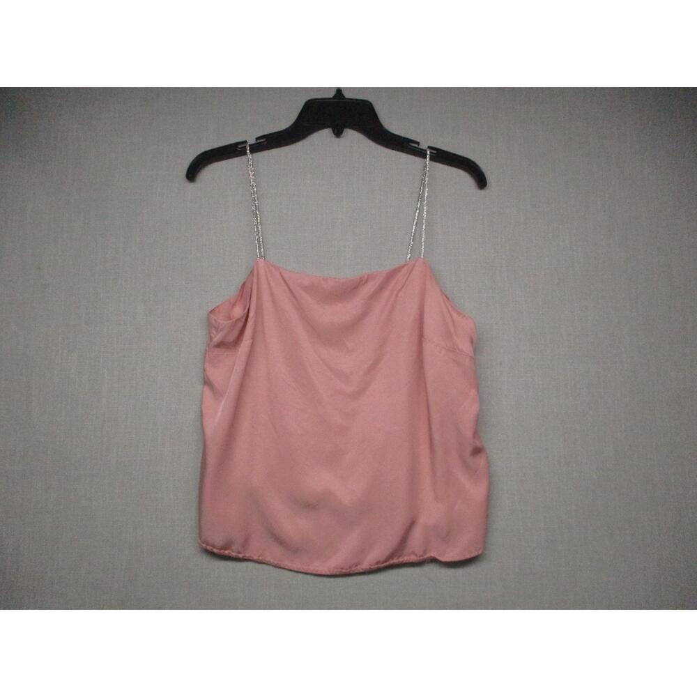 H&M Dusty Rose Sparkly Straps Glamorous Cami Top Women's Size Medium